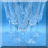 G03. Set of 6 Waterford Crystal wine or water goblets. 7”h - $120